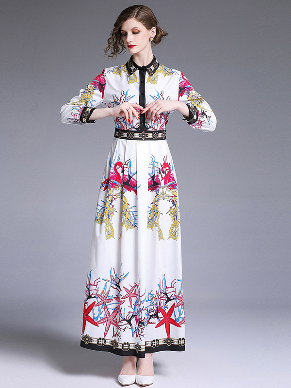 long sleeve floral print maxi dress