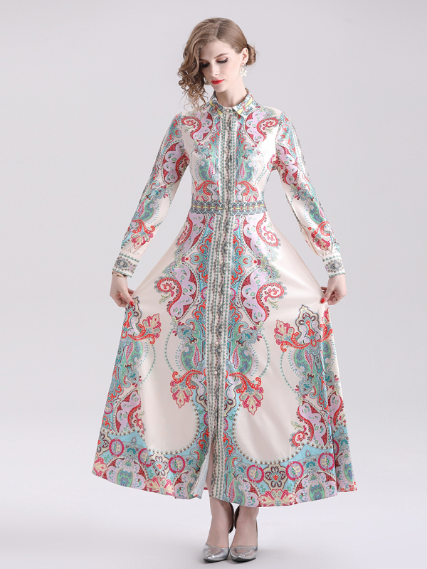 light pink long sleeve maxi dress