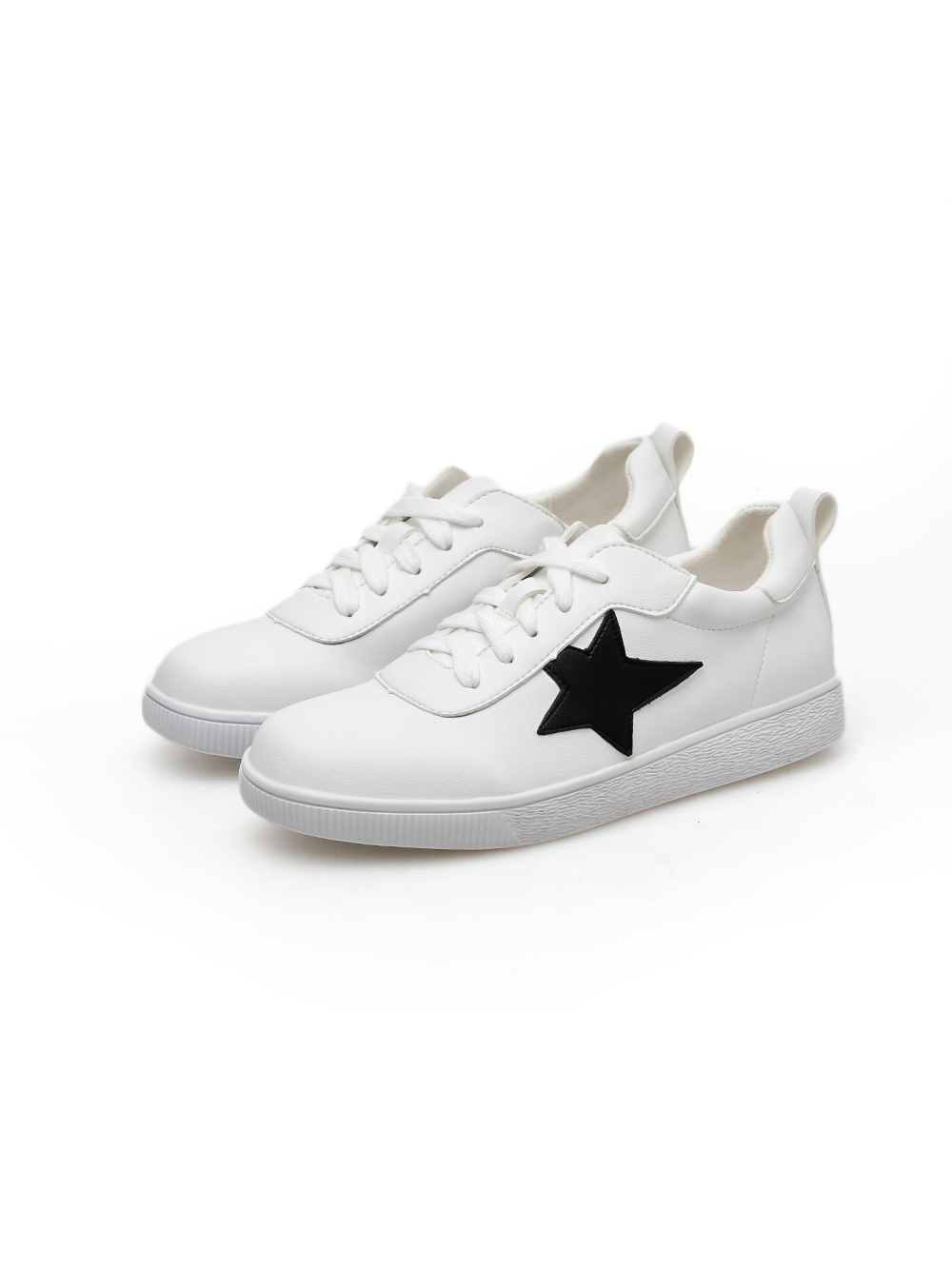 Star Tie Up White Fashion Sneakers in 