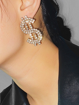 Exaggerated Personality Rhinestone Alloy Material Earrings