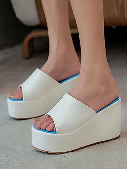 Casual Contrast Color Home Wedges Shoes