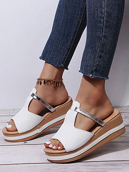 Leisure Round Toe Wedge Shoes For Women