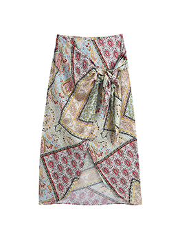 Street Flower Printed Loose Skirt For Women