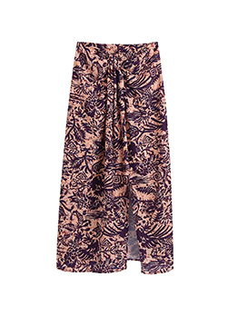 Summer Casual Loose Slit Printed Skirt For Women