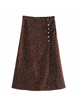 Vintage Style Dots Printed Summer Women Skirt