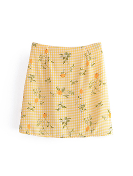 Summer Plaid Print High Waist Skirt 
