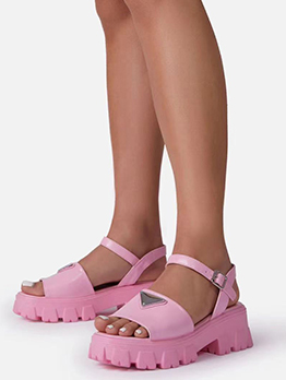 Chunky Soles Solid Roman Style Wedge Sandals