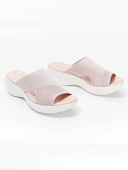 Casual Breathable Open Toe Wedge Slippers