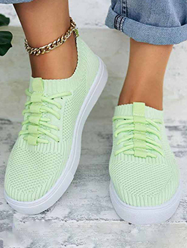 Lace Up New Contrast Color Gauze Sneakers Shoes