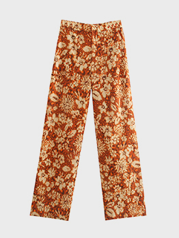 Casual Loose Straight Printed Long Pant For Women