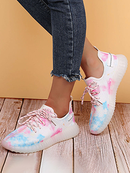 Low Heel Breathable Comfy Fashion Printed Casual Sneakers