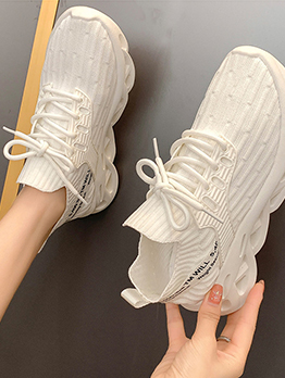 New Letter Design Breathable Plain Sneakers For Women