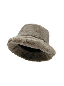 Fashion Solid Thick Plush Bucket Hat