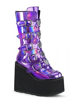 Trendy Fashionable Sequined Wedge Boots Women