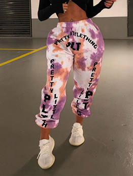 Personality Tie Dye Contrast Color Track Pants Personality Tie Dye Contrast Color Track Pants