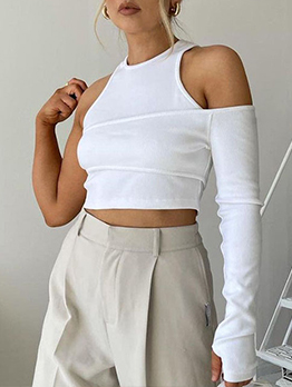 White Casual Cropped Tank 2piece Top Sets