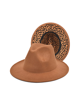 Unisex Fashion Wool Leopard Fedora Hat