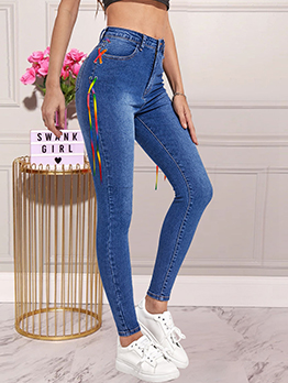 Fashionable Easy Matching Long Denim Jeans