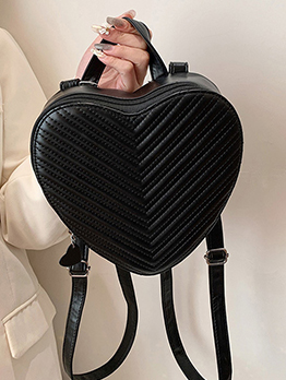 Cute Black Heart Shape Zipper Backpack