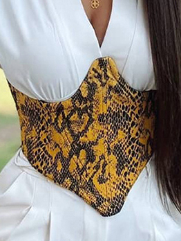 Chic Snake Skin Print Tie Wrap Corset Top For Women