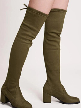 Korean Style Stretch Autumn Over The Knee Boots