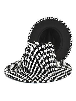 Vintage Houndstooth Black Warm Jazz Cap