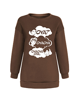 Casual Print Fashion Autumn Crew Neck Sweatshirt