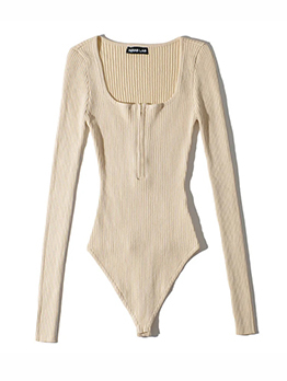 Autumn Solid Long Sleeve Sexy Bodycon Bodysuits