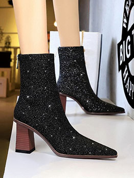 Modern Adorable Shinny Sharp Ankle Boots