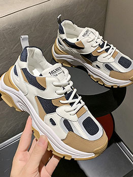 Fresh Contrast Color Lace Up Sneakers