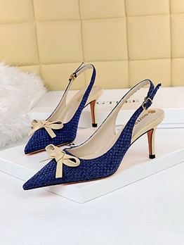 Korean Pointed Toe Bow Pointed Toe High Heels
