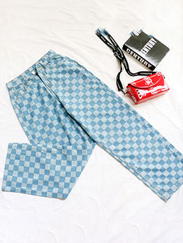Fall Checkerboard Easy Match Straight Jeans