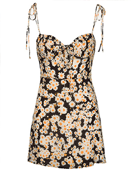 Bohemian Style Low-Cut Daisy Printed Beach Dresses