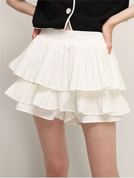 Chiffon Ruffles Pleated Short Skirt