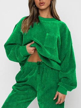  Loose Corduroy Trouser Set