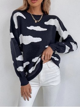 Black Cloud Pattern Sweater