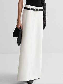 White A-Line Long Skirt