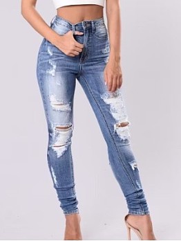 Blue Ripped Skinny Jeans