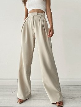 Straight Wide Leg Trousers