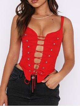 Front Lace Up Croset Top