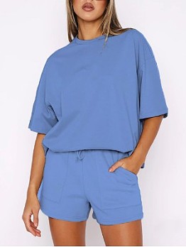 Basic Oversized Short Set