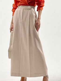 Plain Loose Maxi Skirts For Work