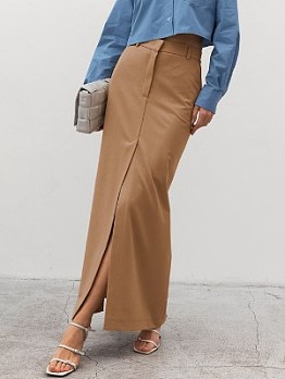  French Pure Color slit skirts