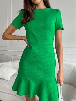  Slim Green Fishtail Skirt For Women