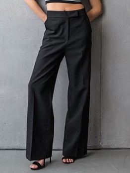 black high waist Straight Leg Pants