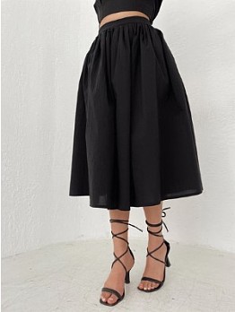 Summer French Black Puffy Skirts 